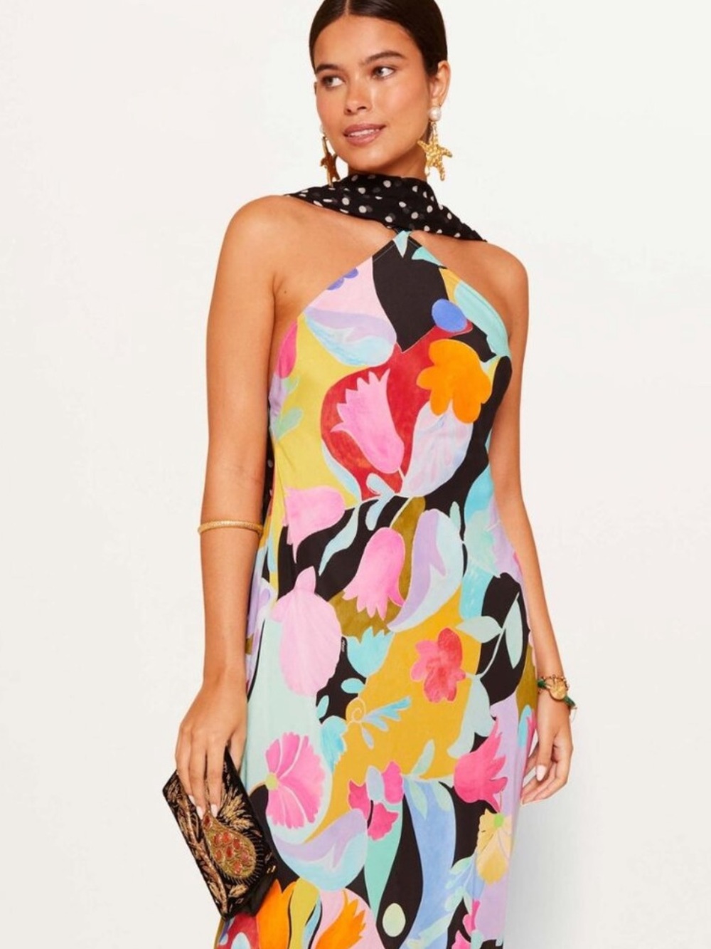 RIXO Hayley Silk Midi Dress